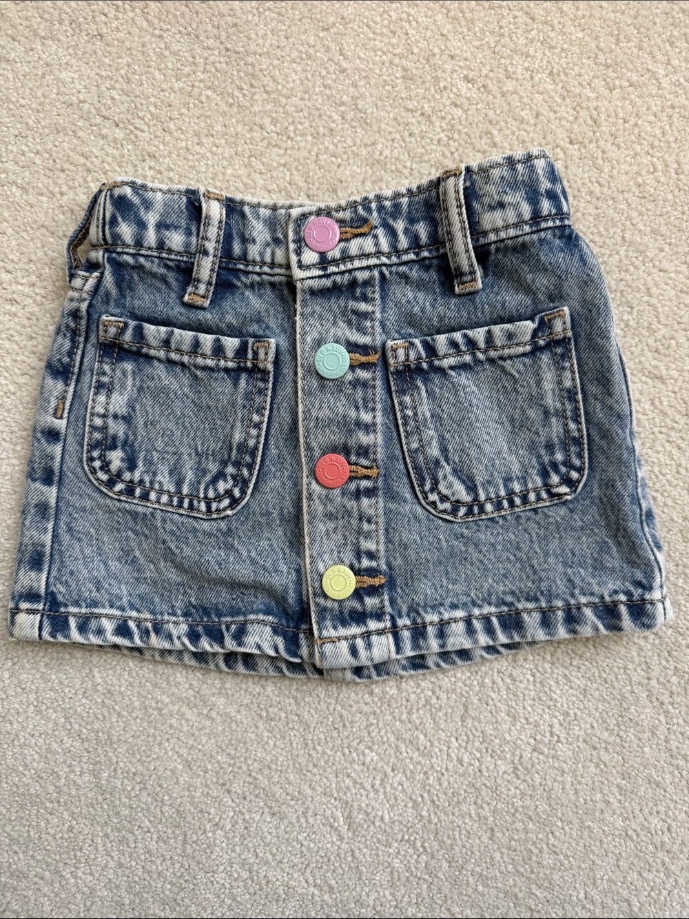 Old Navy Denim Button-Front Skirt with Colorful Buttons